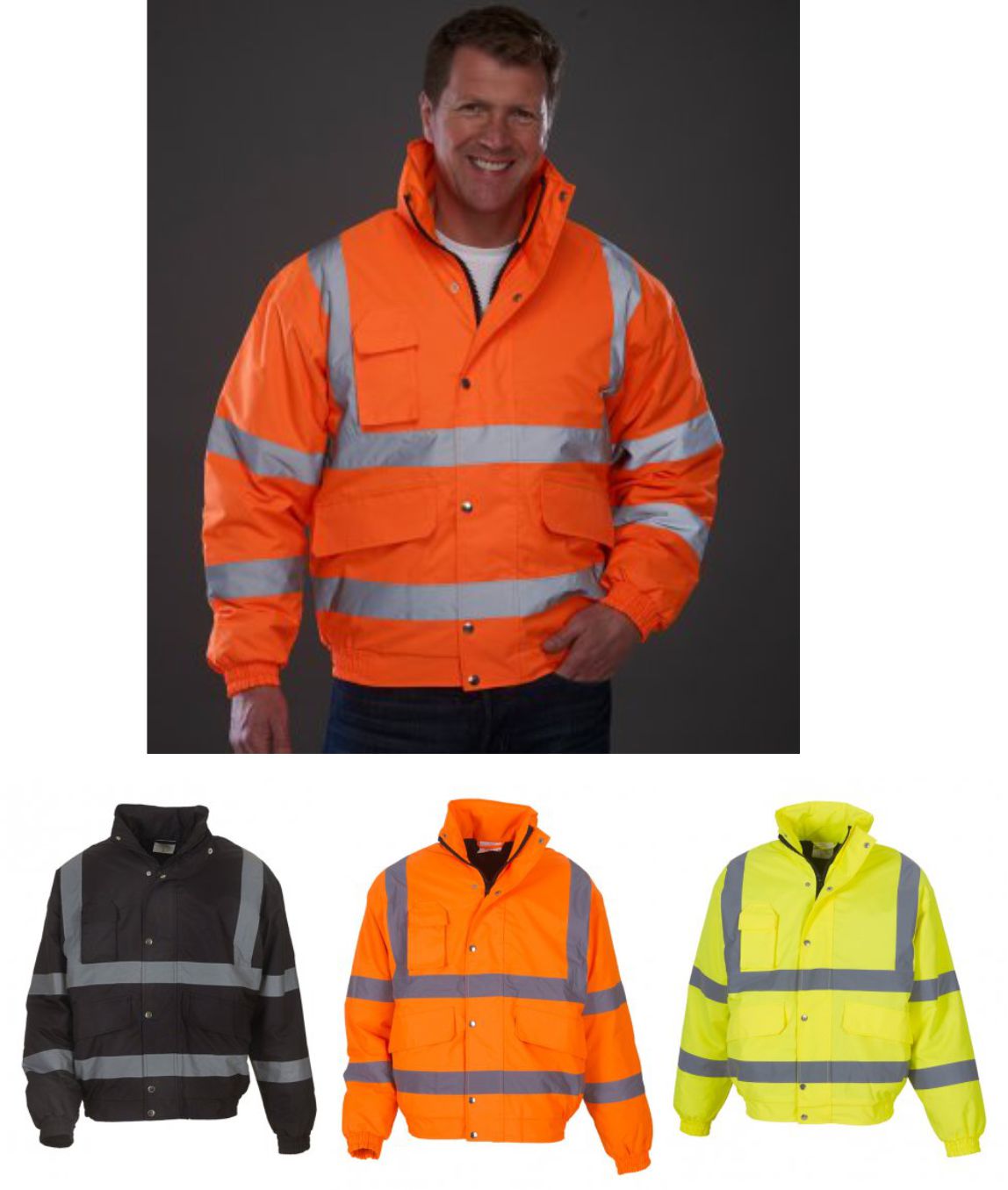 Yoko YK200 Hi Vis Classic Bomber Jacket - Click Image to Close